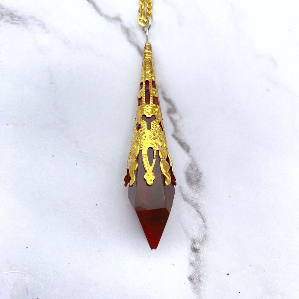 Blood Red Pendulum Necklace - Picture 3 of 11